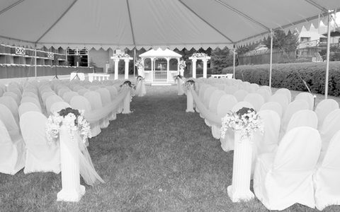 The Palm Room, wedding set up